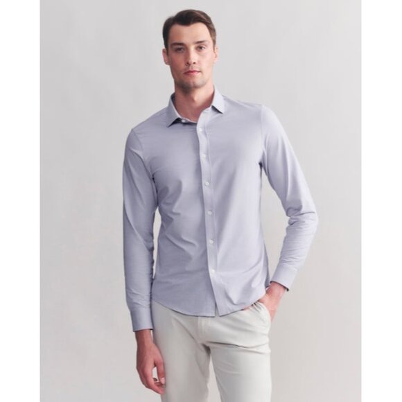 NWT Rhone Commuter Shirt Mens Small Semi-Spread Collar Slim Nightshade Oxford - Picture 1 of 9